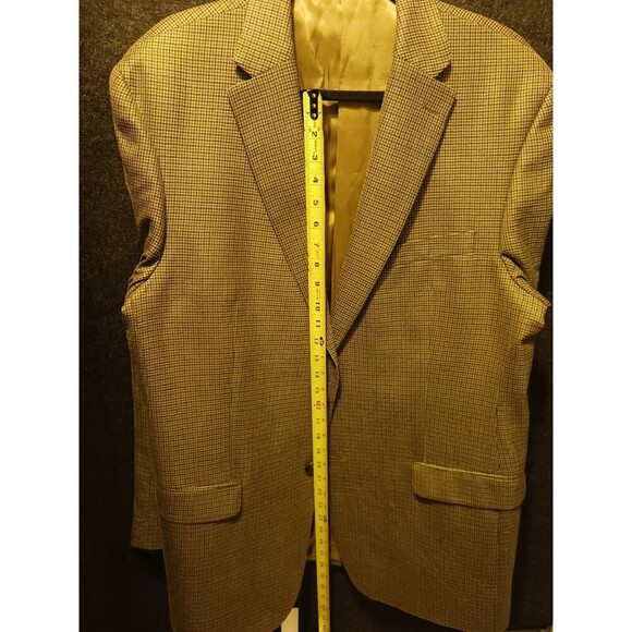 Lauren Ralph Lauren Mens 44L Houndstooth Silk Wool Blazer Suit Jacket Sport Coat - Picture 9 of 10